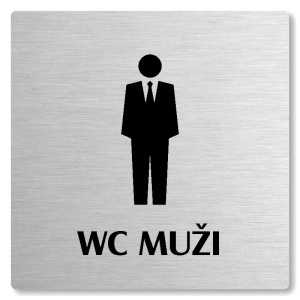 WC muži, 100x100mm, stříbrná, Nevada